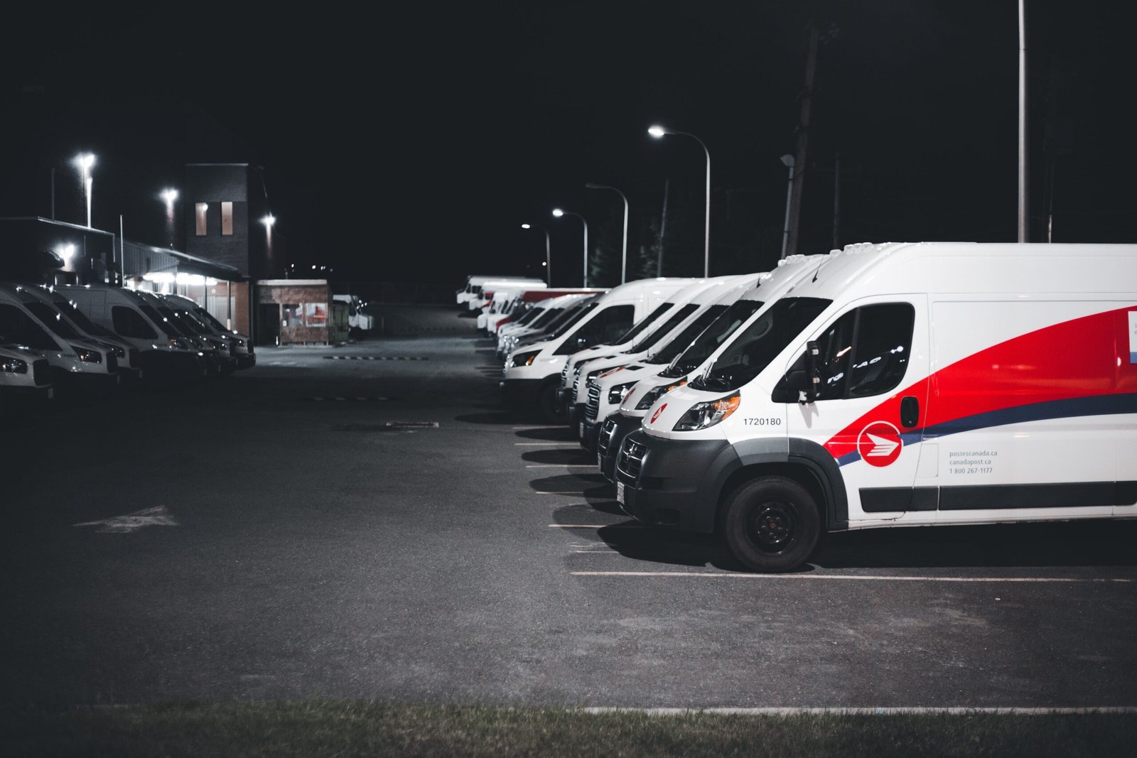 Row of commercial fleet vehicles serviced in Fort Worth, TX